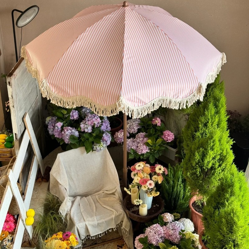 Gardening Tools Pink - Parasol ogrodowy w różowe paski ZBN,