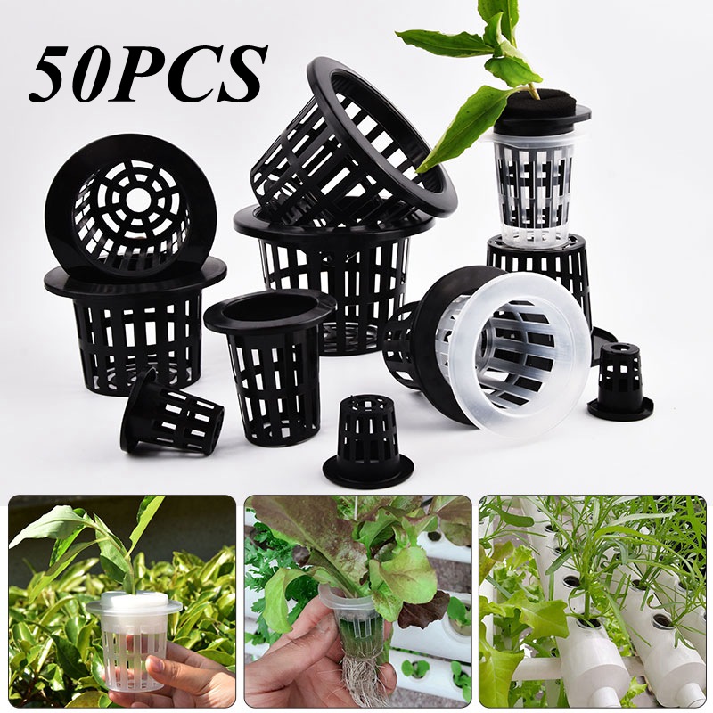 Hanging Planter Basket - 50 sztuk czarno-białych siatkowych doniczek do