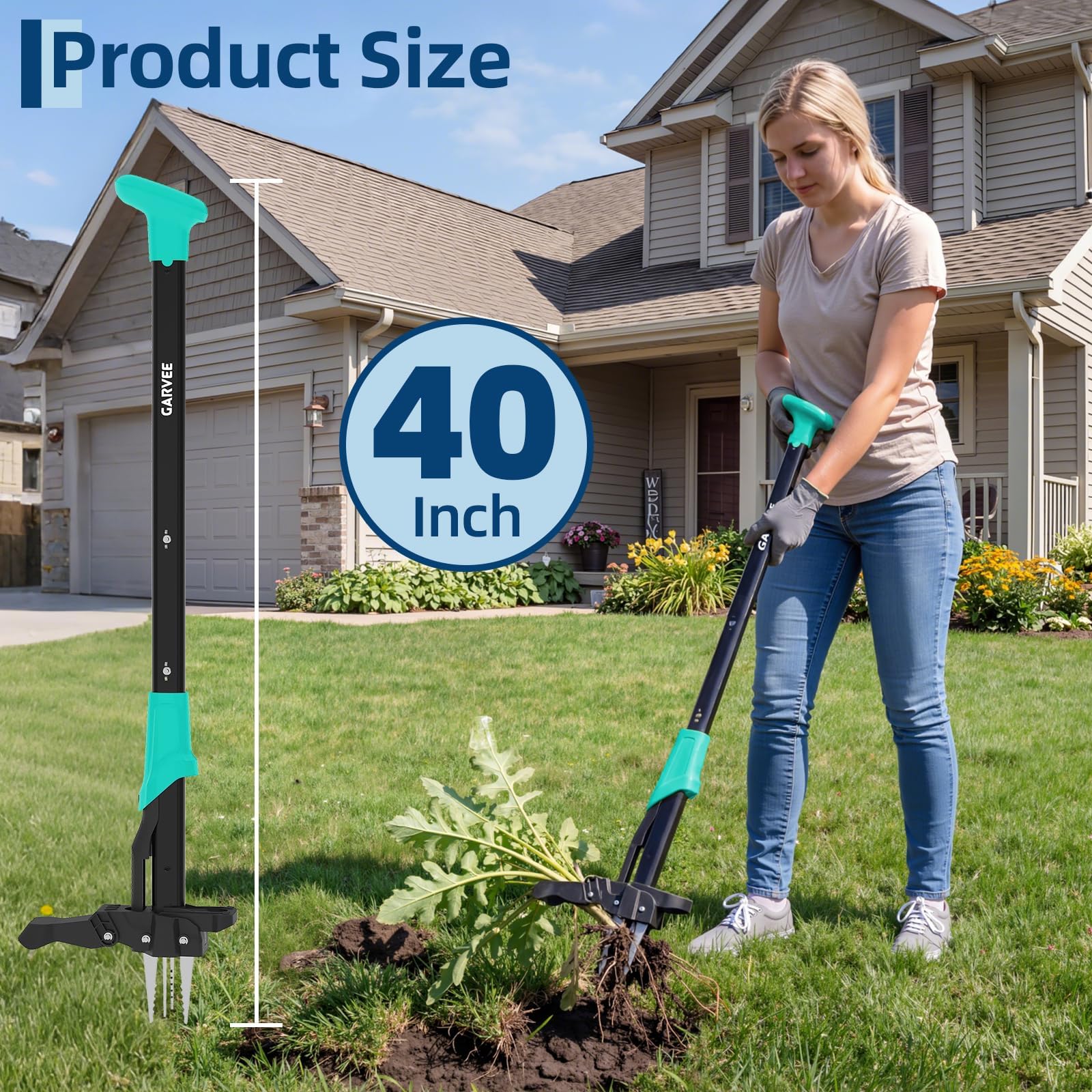 Gardening Tools Green - Długi uchwyt do wyrywania chwastów w