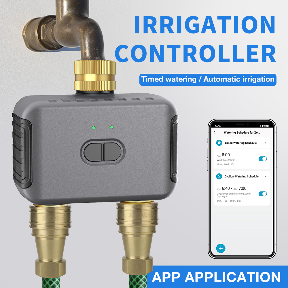 Drip Irrigation Kit - Programator podlewania Tuya 2 strefy, automatyczny