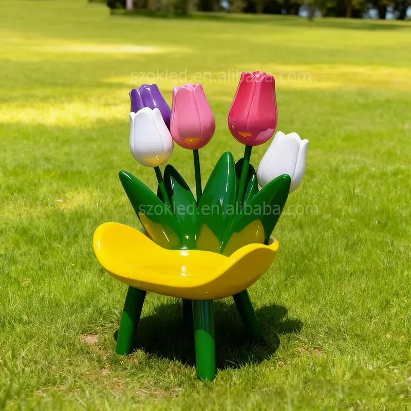 Rzeźba kwiatowa z włókna szkla – Gardening Tools Photo recenzja i cena